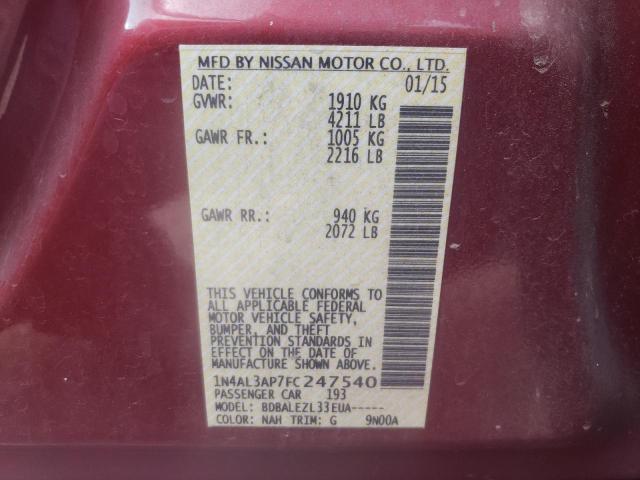 Photo 10 from auction – 2015 NISSAN ALTIMA 2.5 with VIN 1N4AL3AP7FC247540