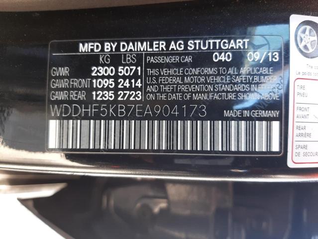 Photo 10 from auction – 2014 MERCEDES-BENZ E 350 with VIN WDDHF5KB7EA904173