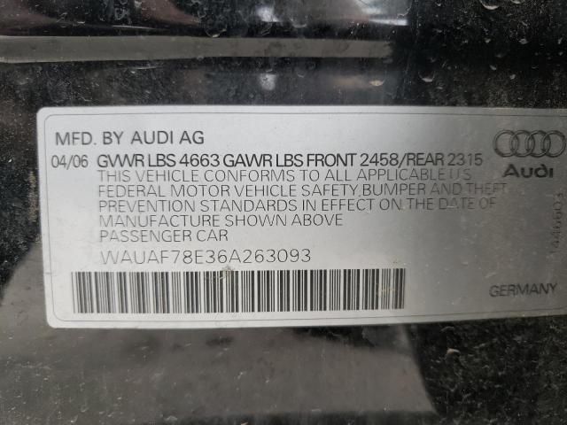 Photo 10 from auction – 2006 AUDI A4 2 TURBO with VIN WAUAF78E36A263093