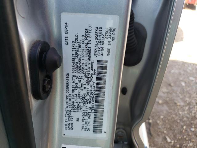 Photo 10 from auction – 2004 TOYOTA 4RUNNER LI with VIN JTEBT17R940043473