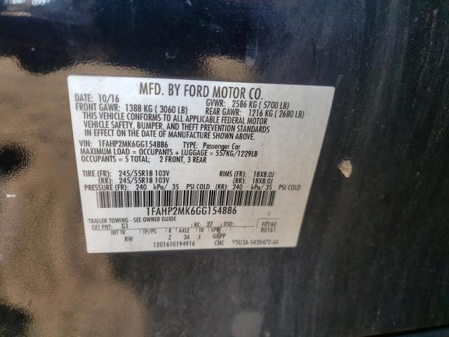 Photo 10 from auction – 2016 FORD TAURUS POL with VIN 1FAHP2MK6GG154886