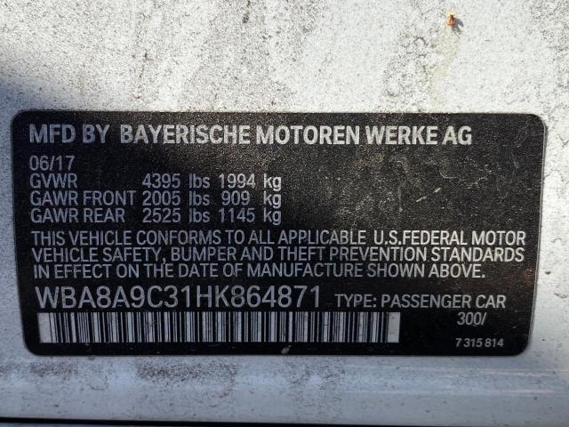 Photo 10 from auction – 2017 BMW 320 I with VIN WBA8A9C31HK864871