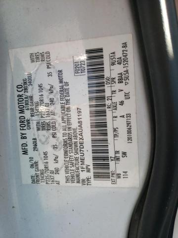 Photo 10 from auction – 2010 FORD EXPLORER X with VIN 1FMEU7DEXAUA81197