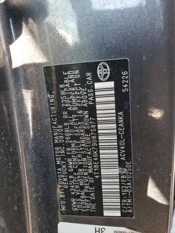 Photo 10 from auction – 2009 TOYOTA CAMRY BASE with VIN 4T1BE46K79U875877