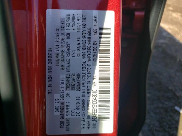 Photo 10 from auction – 2022 MAZDA CX-5 SELEC with VIN JM3KFBBM9N0543610