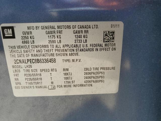 Photo 10 from auction – 2011 CHEVROLET EQUINOX LT with VIN 2CNALPEC8B6336458
