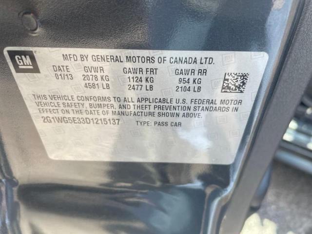 Photo 10 from auction – 2013 CHEVROLET IMPALA LT with VIN 2G1WG5E33D1215137