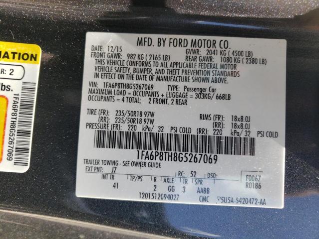 Photo 10 from auction – 2016 FORD MUSTANG with VIN 1FA6P8TH8G5267069