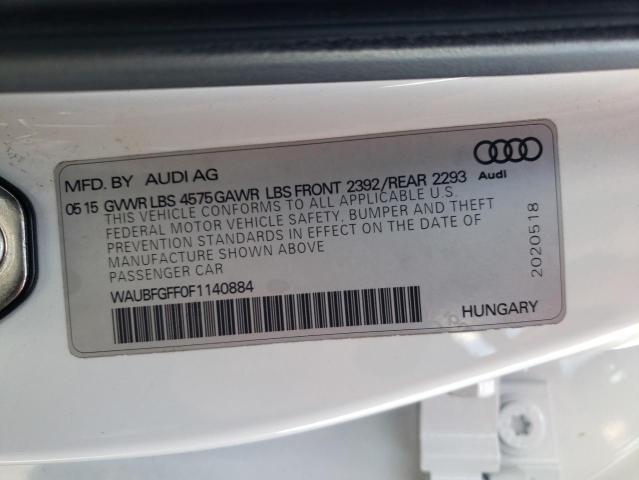 Photo 10 from auction – 2015 AUDI A3 PREMIUM with VIN WAUBFGFF0F1140884