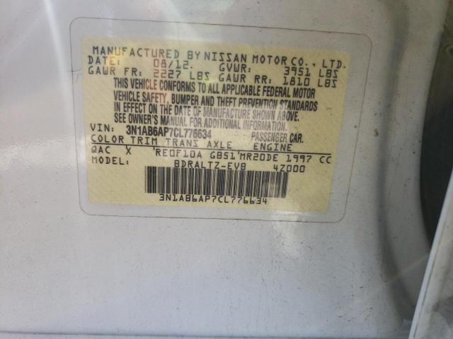 Photo 10 from auction – 2012 NISSAN SENTRA 2.0 with VIN 3N1AB6AP7CL776634