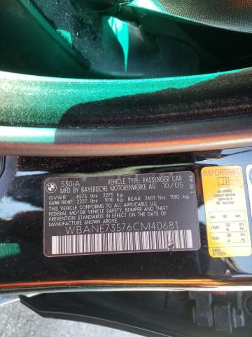 Photo 10 from auction – 2006 BMW 530 I with VIN WBANE73576CM40681