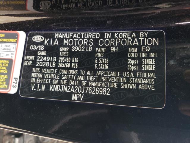 Photo 10 from auction – 2018 KIA SOUL with VIN KNDJN2A20J7626982