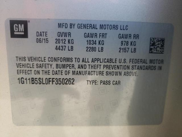 Photo 10 from auction – 2015 CHEVROLET MALIBU LS with VIN 1G11B5SL0FF350262