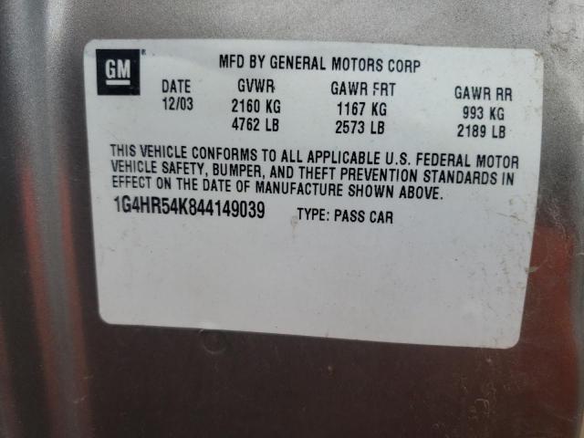 Photo 10 from auction – 2004 BUICK LESABRE LI with VIN 1G4HR54K844149039