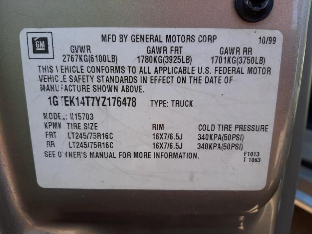 Photo 10 from auction – 2000 GMC NEW SIERRA with VIN 1GTEK14T7YZ176478