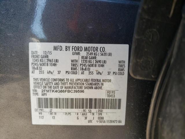 Photo 10 from auction – 2015 FORD EDGE SE with VIN 2FMTK4G86FBC39596