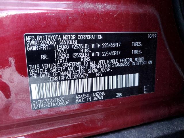 Photo 10 from auction – 2020 TOYOTA RAV4 LE with VIN JTMG1RFV3LD050472