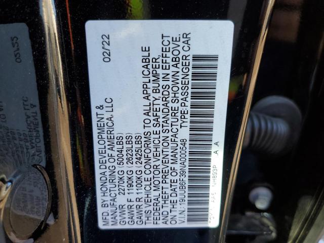 Photo 10 from auction – 2022 ACURA TLX with VIN 19UUB6F39NA000548