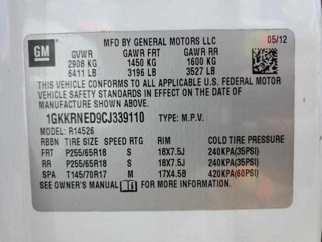 Photo 10 from auction – 2012 GMC ACADIA SLE with VIN 1GKKRNED9CJ339110