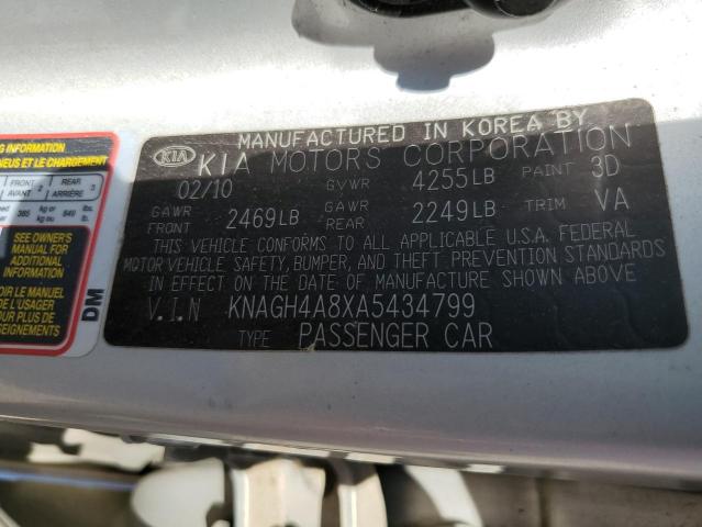 Photo 10 from auction – 2010 KIA OPTIMA EX with VIN KNAGH4A8XA5434799