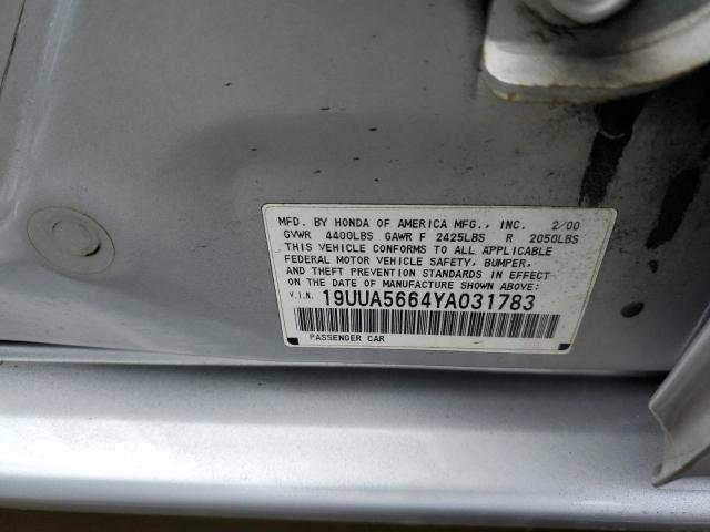 Photo 10 from auction – 2000 ACURA 3.2TL with VIN 19UUA5664YA031783