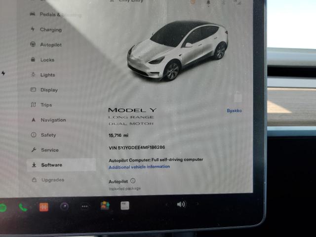 Photo 8 from auction – 2021 TESLA MODEL Y with VIN 5YJYGDEE4MF186286