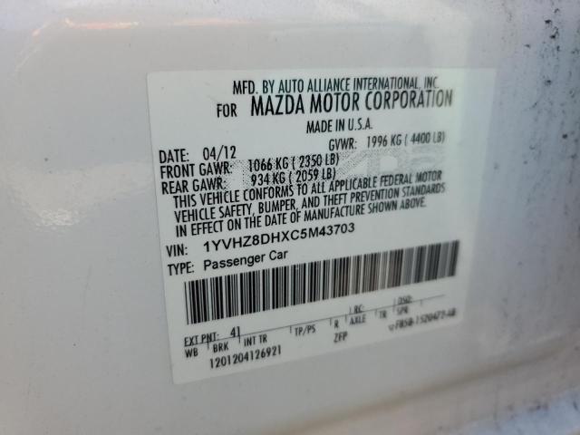Photo 10 from auction – 2012 MAZDA 6 I with VIN 1YVHZ8DHXC5M43703