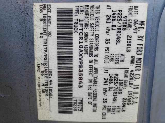 Photo 10 from auction – 1997 FORD RANGER with VIN 1FTCR10AXVPB35843