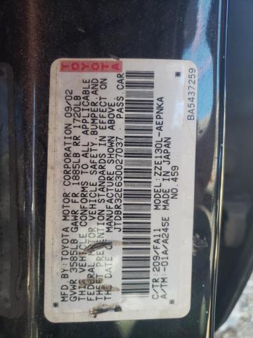 Photo 10 from auction – 2003 TOYOTA COROLLA CE with VIN JTDBR32E630027037