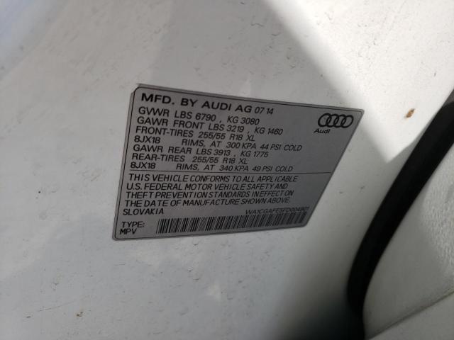 Photo 10 from auction – 2015 AUDI Q7 PREMIUM with VIN WA1CGAFE5FD004901