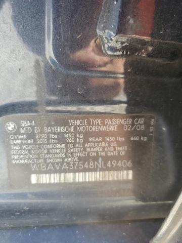 Photo 10 from auction – 2008 BMW 328 I with VIN WBAVA37548NL49406
