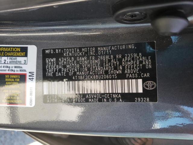 Photo 10 from auction – 2011 TOYOTA CAMRY BASE with VIN 4T1BF3EK8BU206015