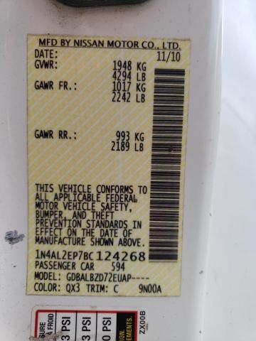Photo 10 from auction – 2011 NISSAN ALTIMA S with VIN 1N4AL2EP7BC124268