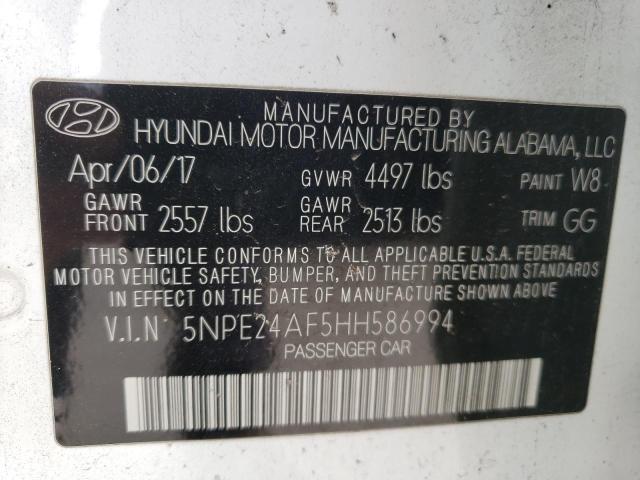 Photo 10 from auction – 2017 HYUNDAI SONATA SE with VIN 5NPE24AF5HH586994