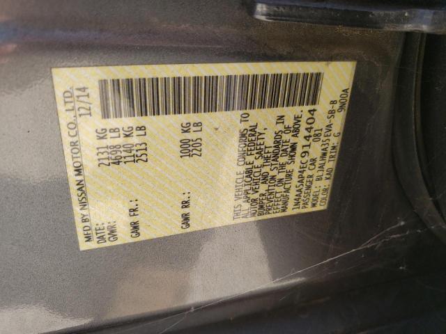 Photo 10 from auction – 2014 NISSAN MAXIMA S with VIN 1N4AA5AP4EC914404