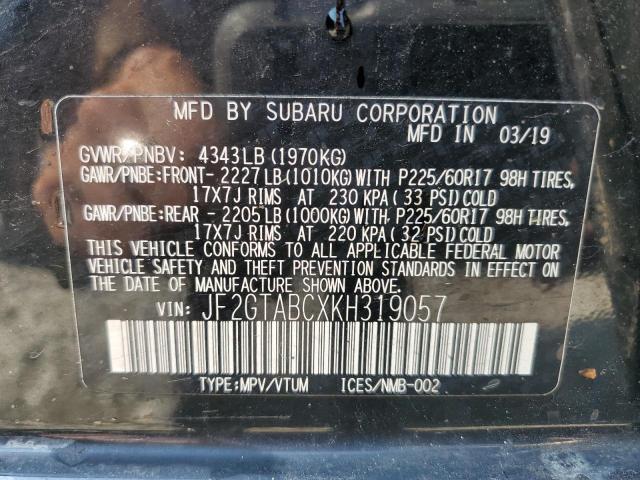 Photo 10 from auction – 2019 SUBARU CROSSTREK with VIN JF2GTABCXKH319057
