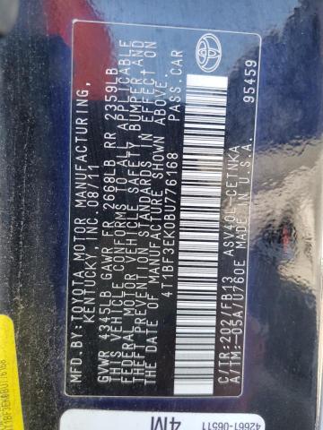 Photo 10 from auction – 2011 TOYOTA CAMRY BASE with VIN 4T1BF3EK0BU776168