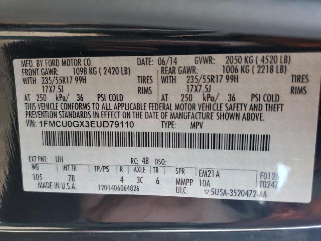 Photo 10 from auction – 2014 FORD ESCAPE SE with VIN 1FMCU0GX3EUD79110