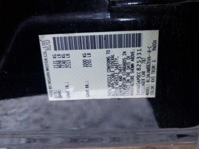 Photo 10 from auction – 2012 NISSAN MAXIMA S with VIN 1N4AA5AP0CC825331