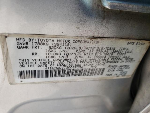 Photo 10 from auction – 2002 TOYOTA RAV4 with VIN JTEGH20V720082094