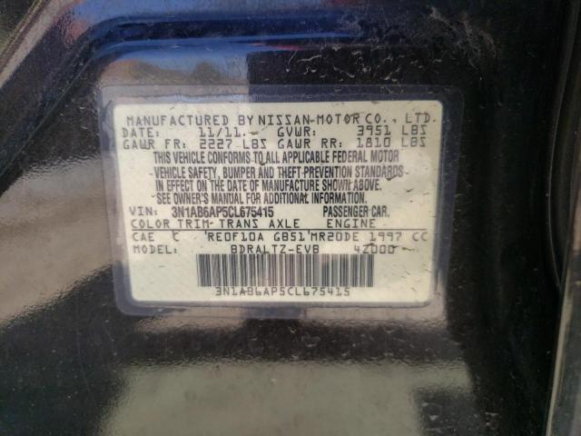 Photo 10 from auction – 2012 NISSAN SENTRA 2.0 with VIN 3N1AB6AP5CL675415