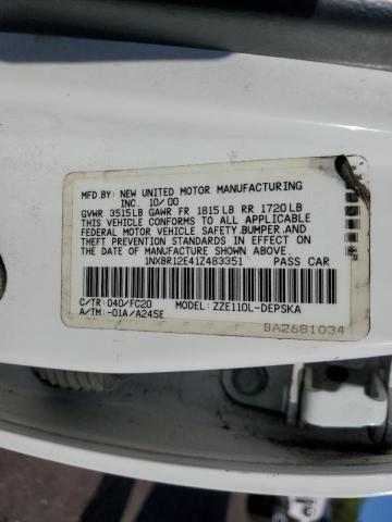 Photo 10 from auction – 2001 TOYOTA COROLLA CE with VIN 1NXBR12E41Z483351