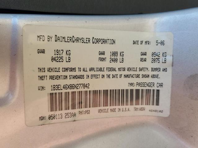 Photo 10 from auction – 2006 DODGE STRATUS SX with VIN 1B3EL46X86N277842
