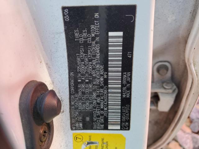 Photo 10 from auction – 2006 TOYOTA HIGHLANDER with VIN JTEEW21A260028815