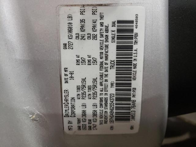 Photo 10 from auction – 2002 DODGE DAKOTA QUA with VIN 1B7HG48N62S543723