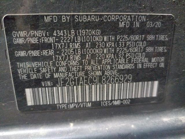 Photo 10 from auction – 2020 SUBARU CROSSTREK with VIN JF2GTAEC9L8266929