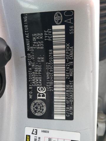 Photo 10 from auction – 2009 TOYOTA COROLLA BA with VIN 2T1BU40E99C050768