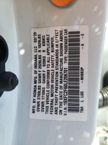Photo 10 from auction – 2020 HONDA CIVIC LX with VIN 19XFC2F60LE206701