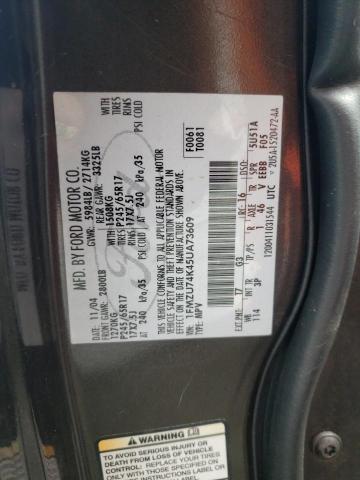 Photo 10 from auction – 2005 FORD EXPLORER E with VIN 1FMZU74K45UA73609