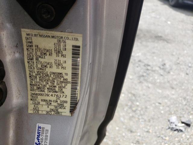 Photo 10 from auction – 2006 NISSAN FRONTIER K with VIN 1N6BD06T26C476172